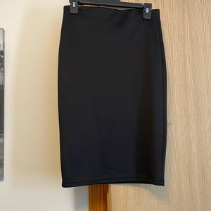 Sequin Hearts Black Stretch Pencil Skirt